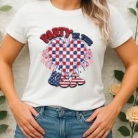 Party In The Usa Firework Red White Blue Heart Women's T-Shirt thumb 2