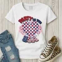 Party In The Usa Firework Red White Blue Heart Women's T-Shirt thumb 3