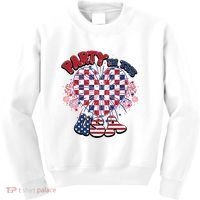 Party In The Usa Firework Red White Blue Heart Kids Sweatshirt thumb 0