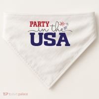 Party In The USA Fourth Of July USA-Made Doggie Bandana thumb 0