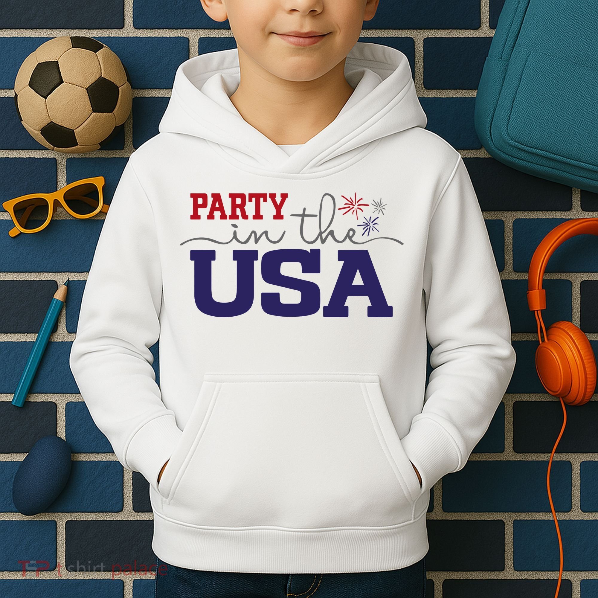 Party In The USA Fourth Of July Kids Hoodie
