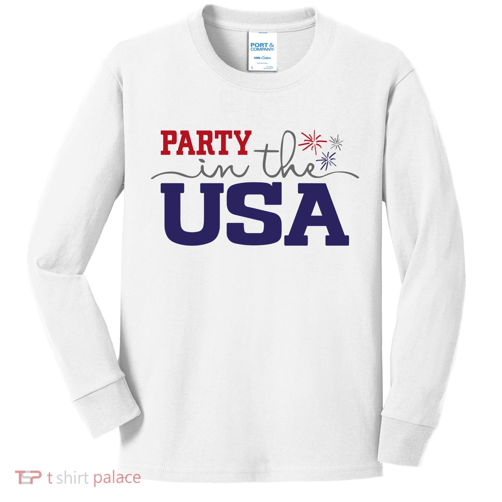 Party In The USA Fourth Of July Kids Long Sleeve Shirt