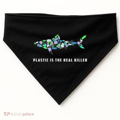 Plastic Is The Real Killer Costume Shark Save Ocean Cool Gift USA-Made Doggie Bandana