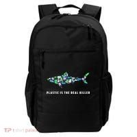 Plastic Is The Real Killer Costume Shark Save Ocean Cool Gift Backpack thumb 0