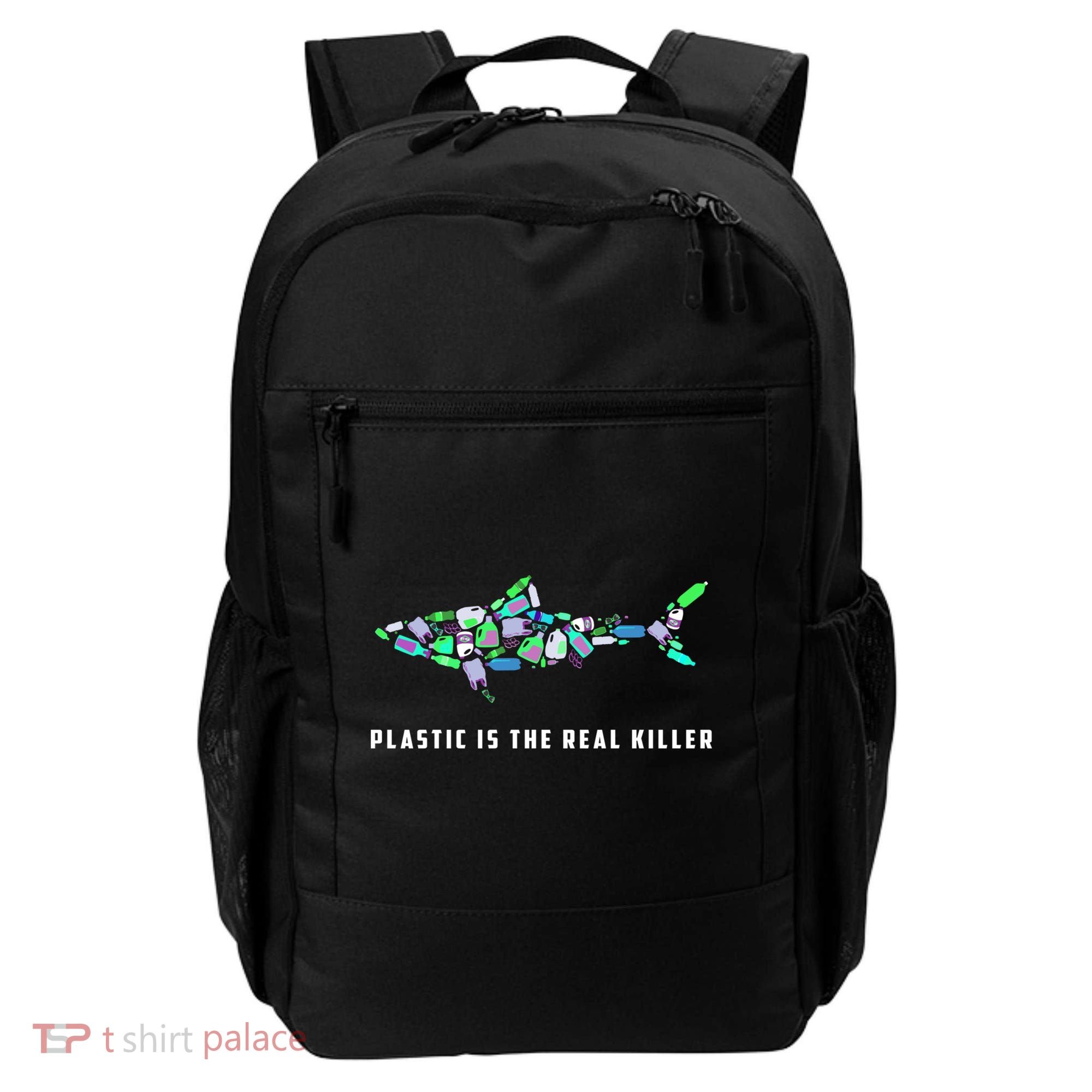 Plastic Is The Real Killer Costume Shark Save Ocean Cool Gift Backpack