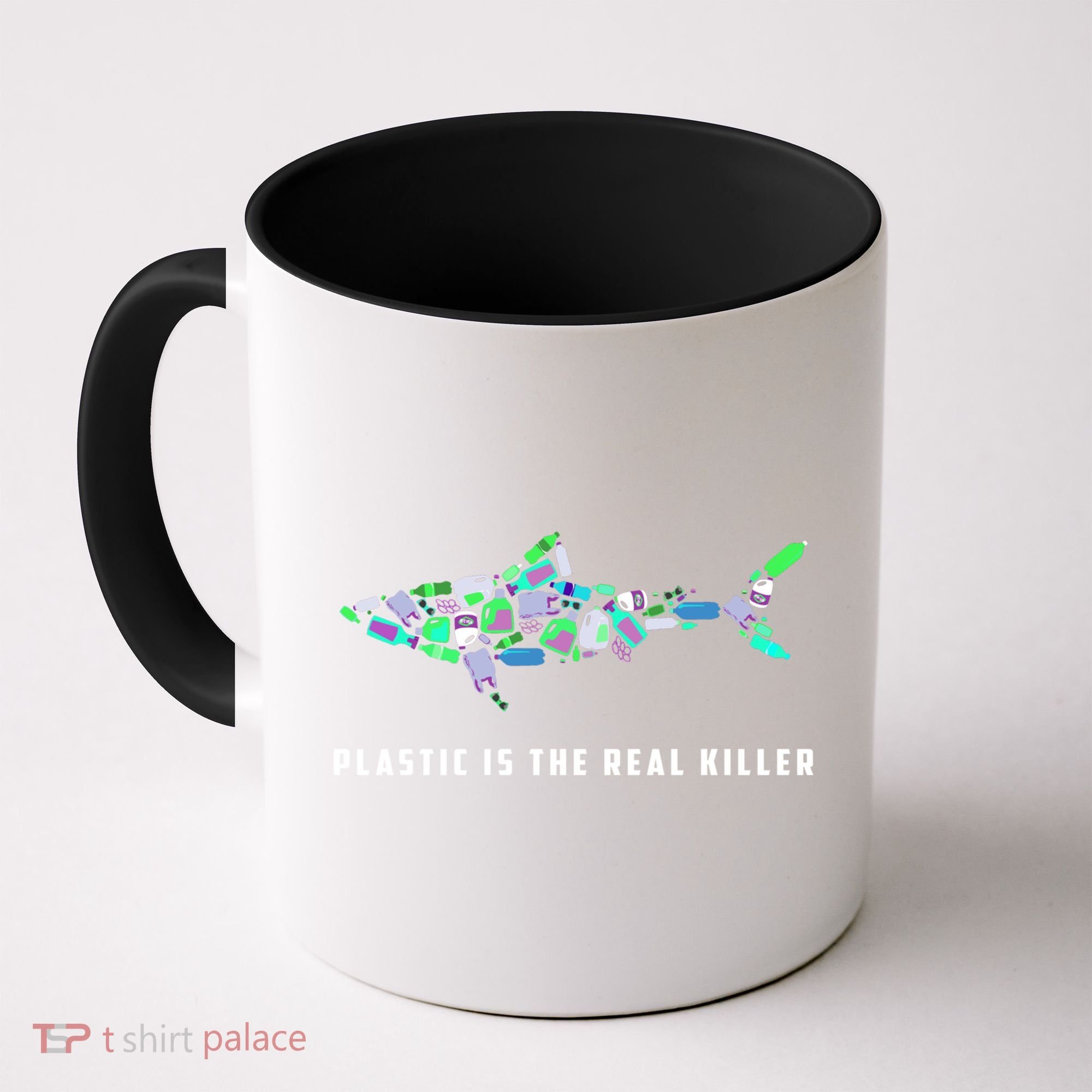Plastic Is The Real Killer Costume Shark Save Ocean Cool Gift Coffee Mug