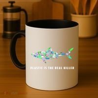 Plastic Is The Real Killer Costume Shark Save Ocean Cool Gift Coffee Mug thumb 4