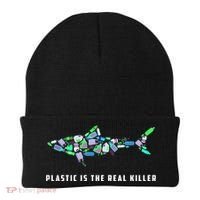 Plastic Is The Real Killer Costume Shark Save Ocean Cool Gift Beanie thumb 0