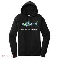 Plastic Is The Real Killer Costume Shark Save Ocean Cool Gift Women's Hoodie thumb 0