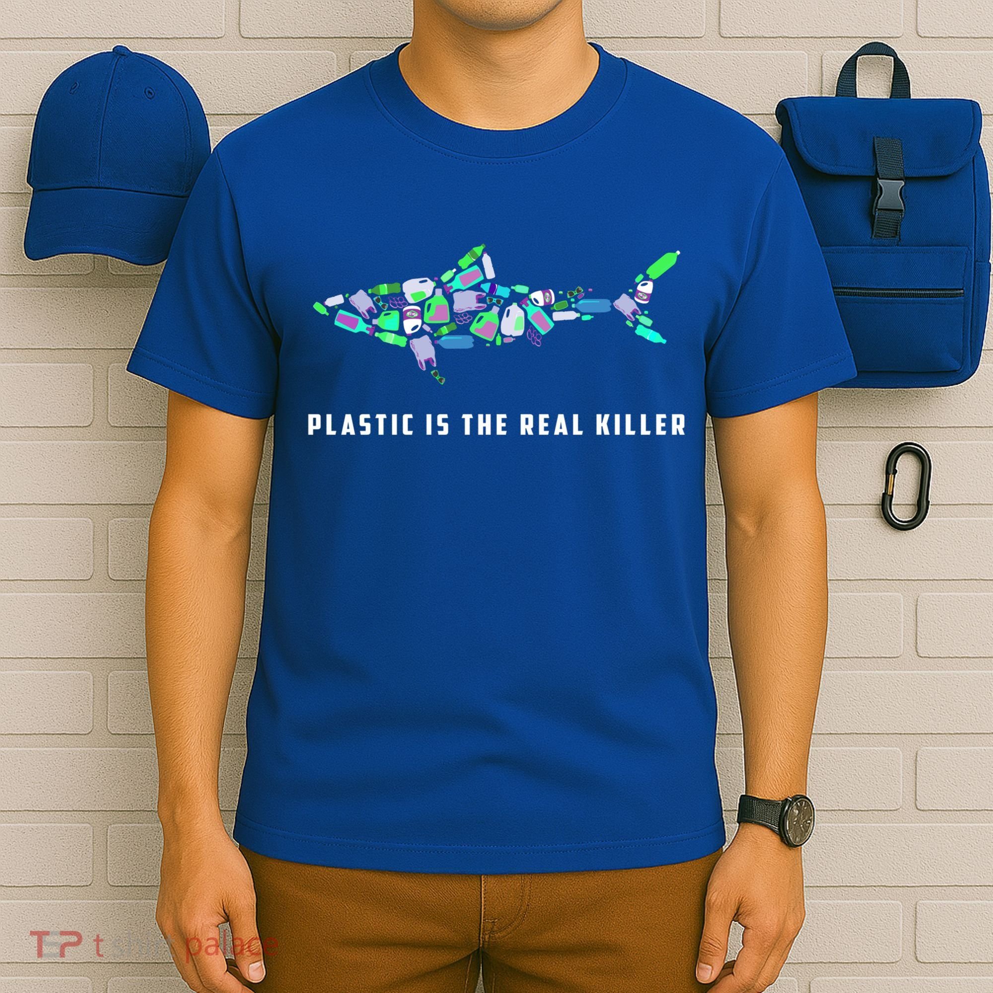 Plastic Is The Real Killer Costume Shark Save Ocean Cool Gift T-Shirt