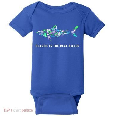 Plastic Is The Real Killer Costume Shark Save Ocean Cool Gift Baby Bodysuit