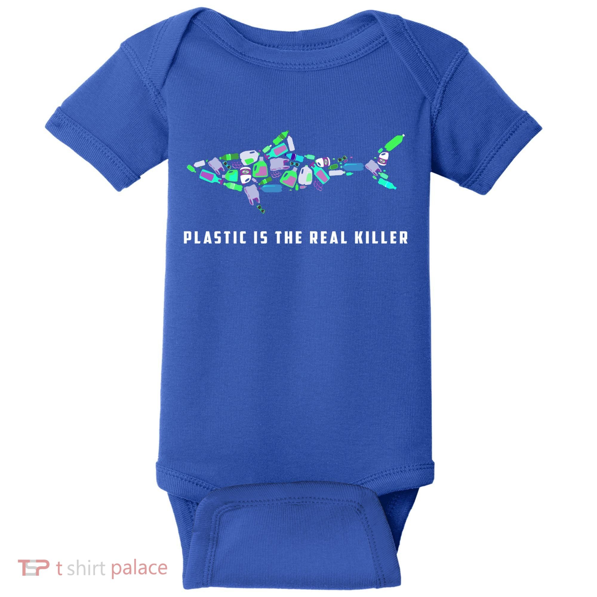 Plastic Is The Real Killer Costume Shark Save Ocean Cool Gift Baby Bodysuit