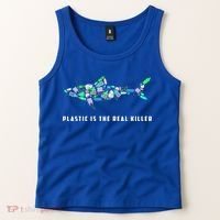 Plastic Is The Real Killer Costume Shark Save Ocean Cool Gift Tank Top thumb 2
