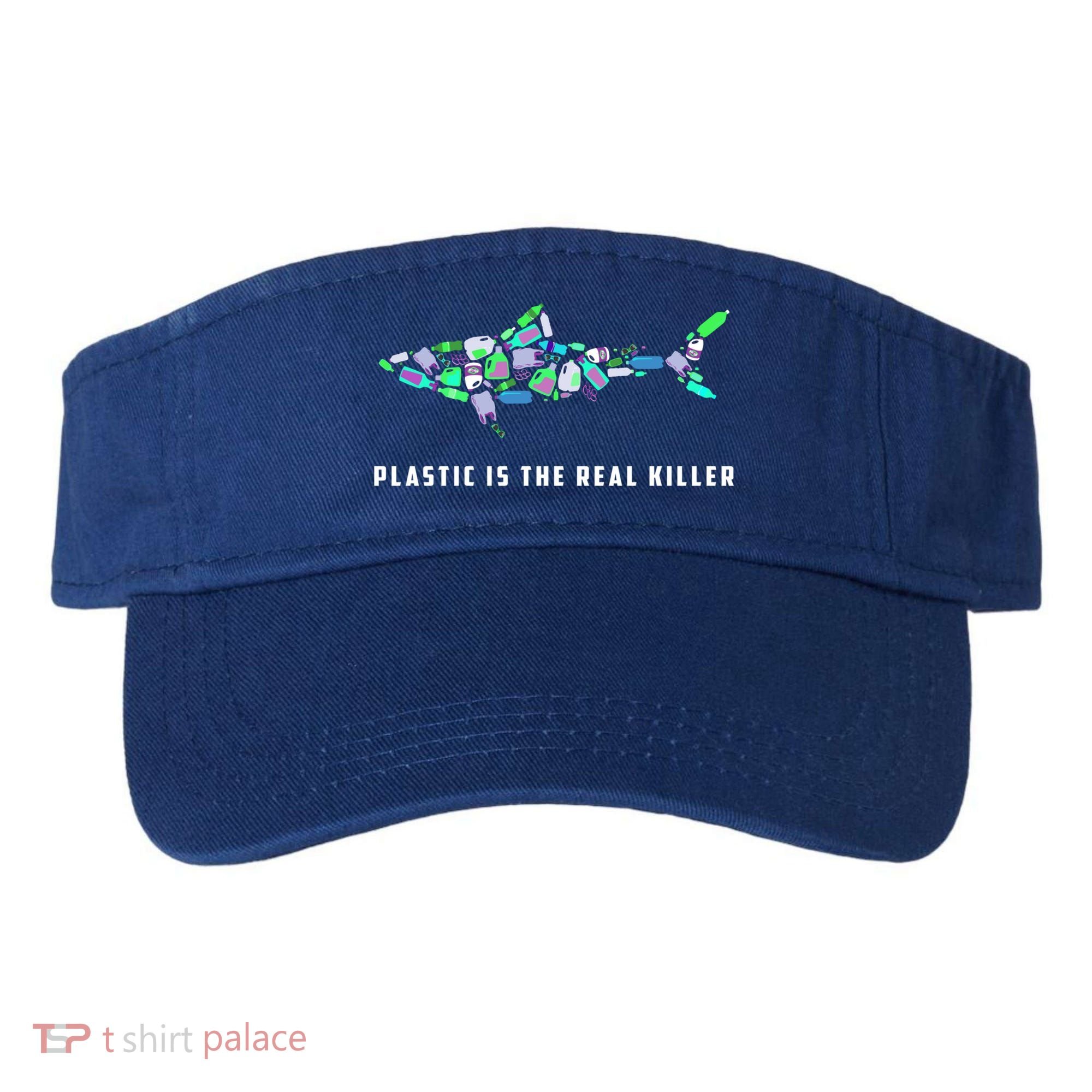 Plastic Is The Real Killer Costume Shark Save Ocean Cool Gift Visor