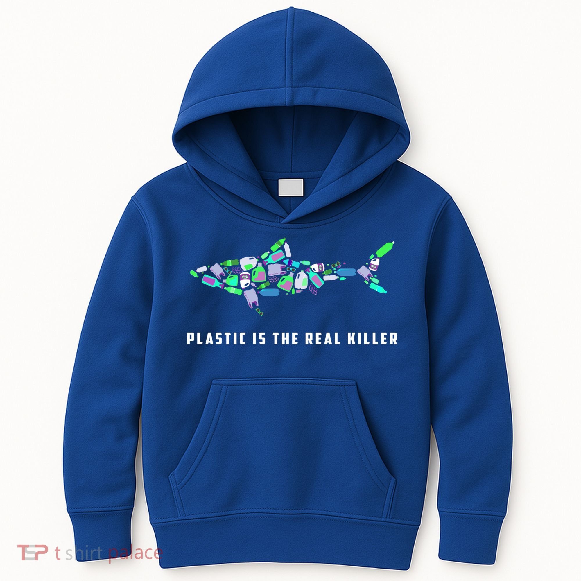 Plastic Is The Real Killer Costume Shark Save Ocean Cool Gift Kids Hoodie