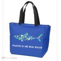 Plastic Is The Real Killer Costume Shark Save Ocean Cool Gift Tote Bag thumb 3