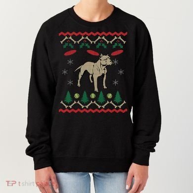 Pitbull Ugly Christmas Sweater Women's Sweatshirt