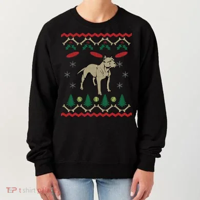 Pitbull Ugly Christmas Sweater Women's Sweatshirt