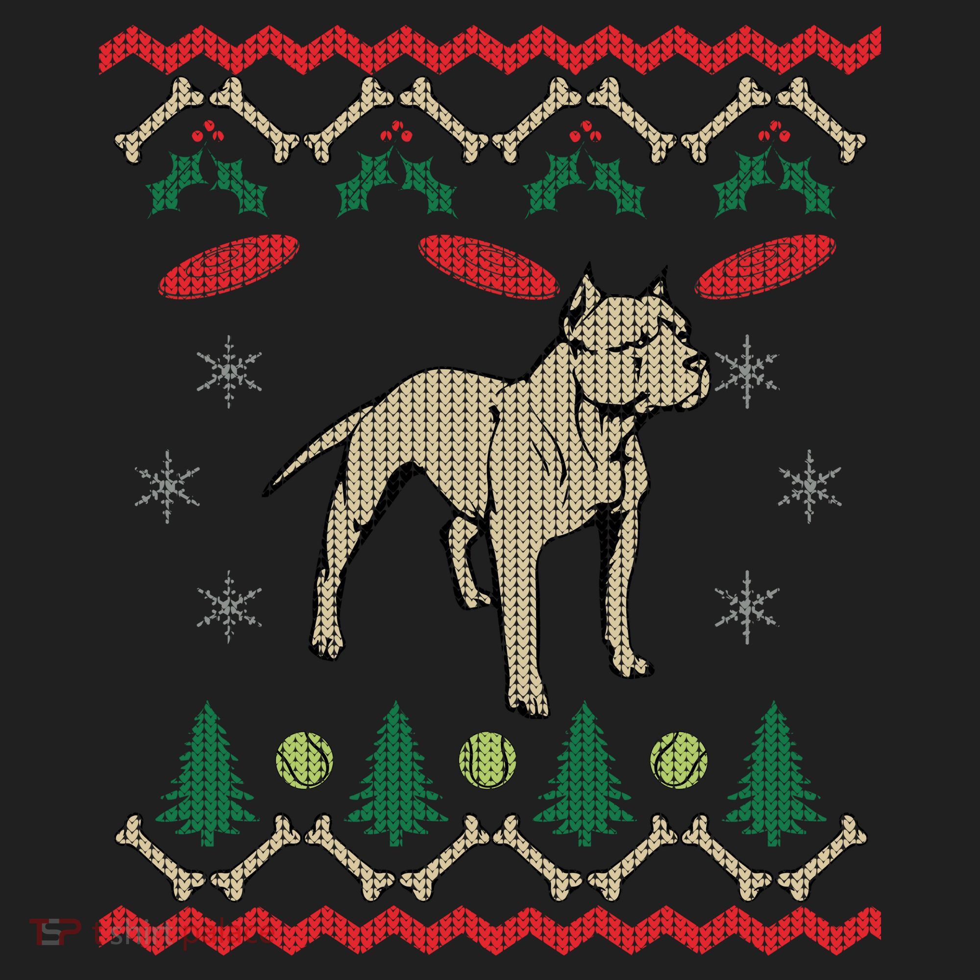 Pitbull Ugly Christmas Sweater Women's Sweatshirt