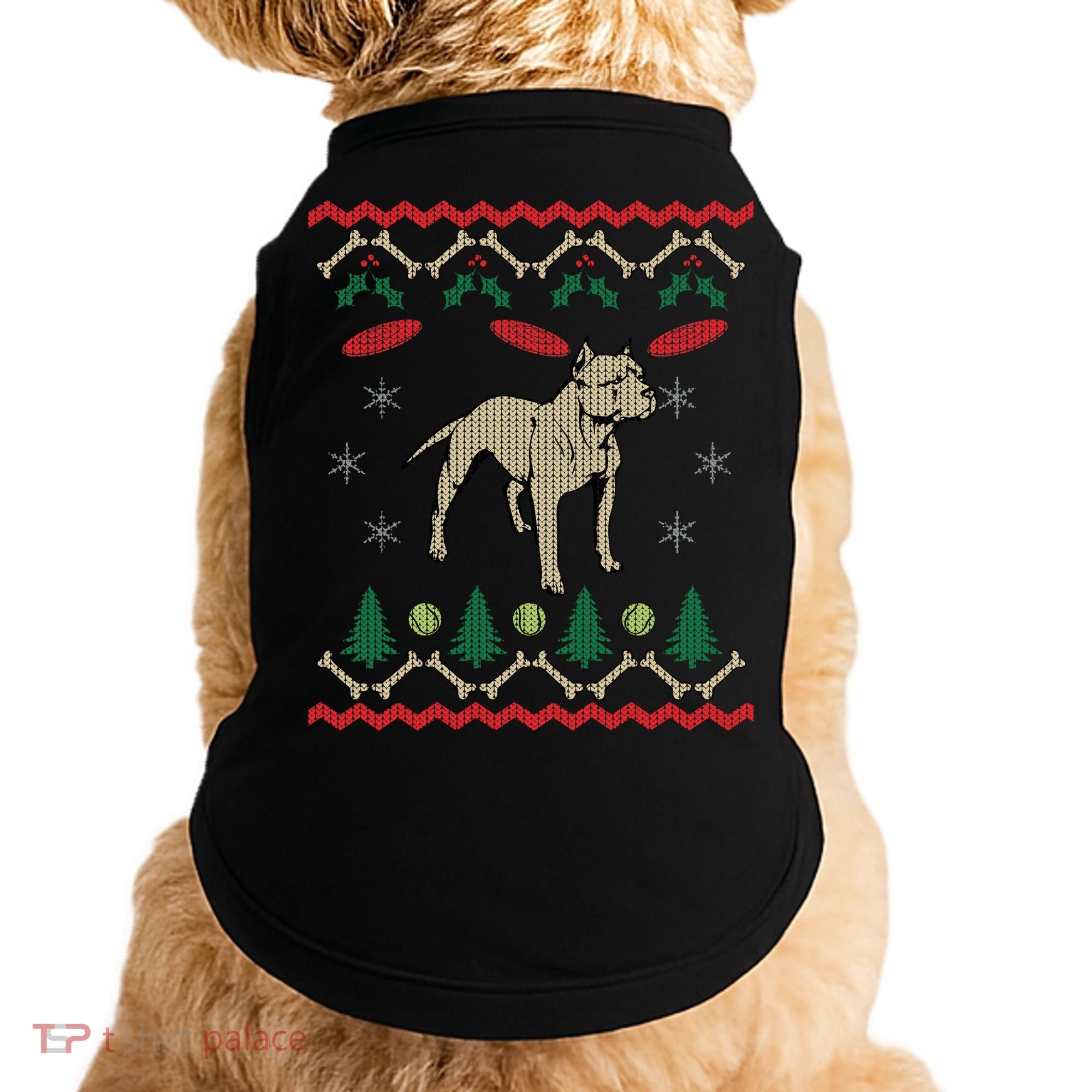Pitbull Ugly Christmas Sweater Doggie Tank