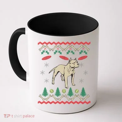 Pitbull Ugly Christmas Sweater Coffee Mug
