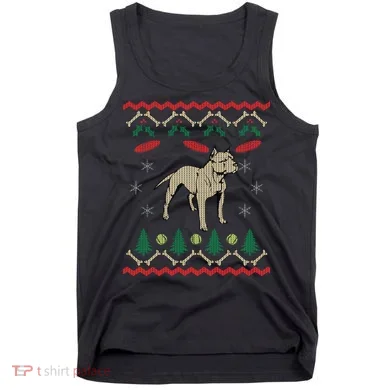 Pitbull Ugly Christmas Sweater Tank Top