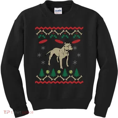 Pitbull Ugly Christmas Sweater Kids Sweatshirt