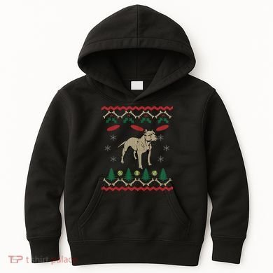 Pitbull Ugly Christmas Sweater Kids Hoodie