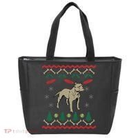Pitbull Ugly Christmas Sweater Tote Bag thumb 0