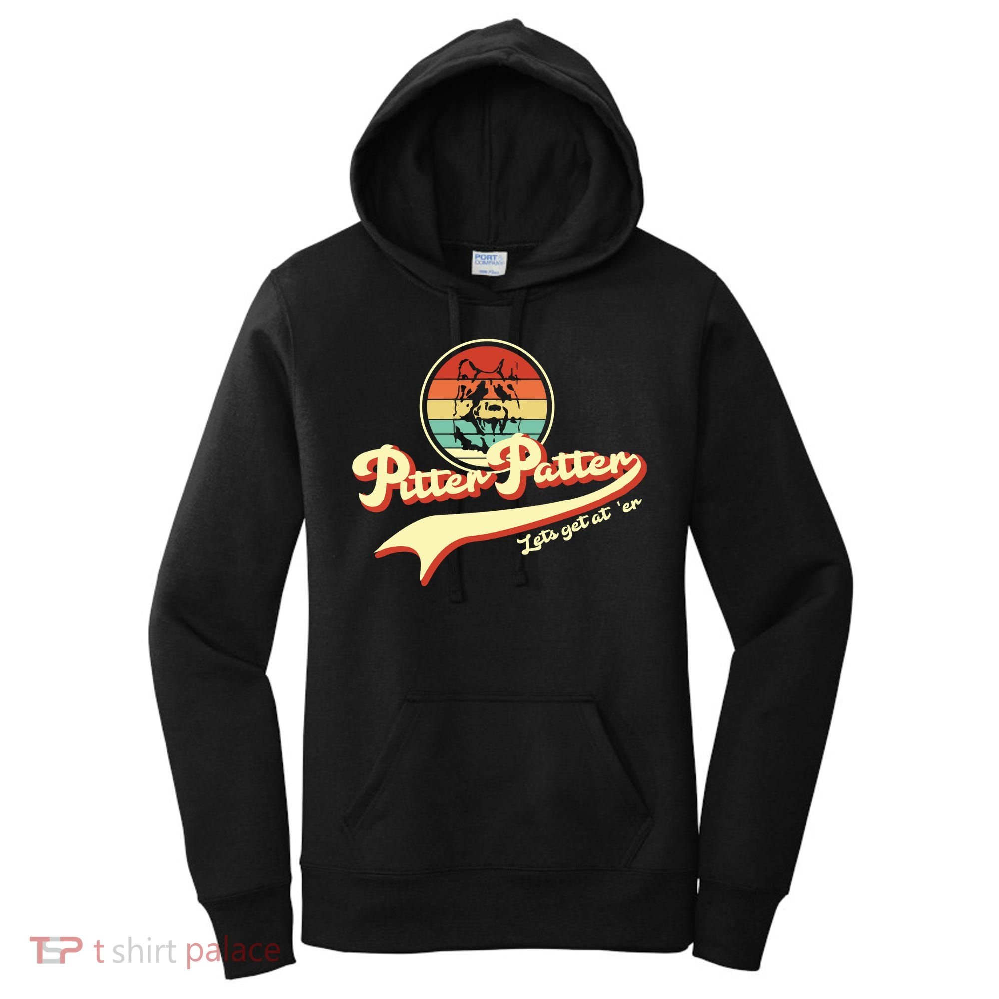 Pitter Patter Let's Get At Er Retro Women's Hoodie