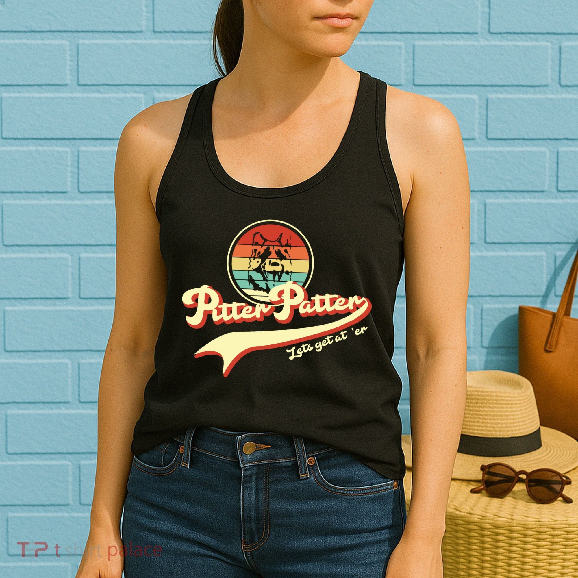 Pitter Patter Let's Get At Er Retro Women's Tank Top