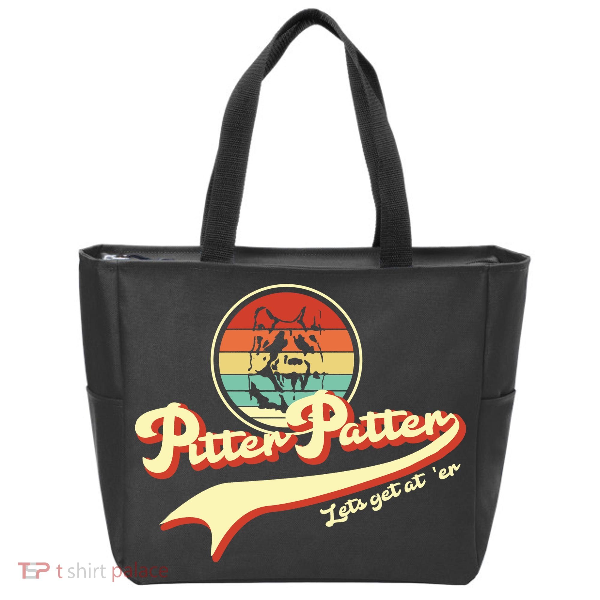 Pitter Patter Let's Get At Er Retro Tote Bag