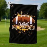 Pittsburgh Pennsylvania Skyline Football Fan  Golf Towel thumb 1