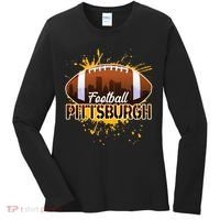 Pittsburgh Pennsylvania Skyline Football Fan  Women's Long Sleeve Shirt thumb 0