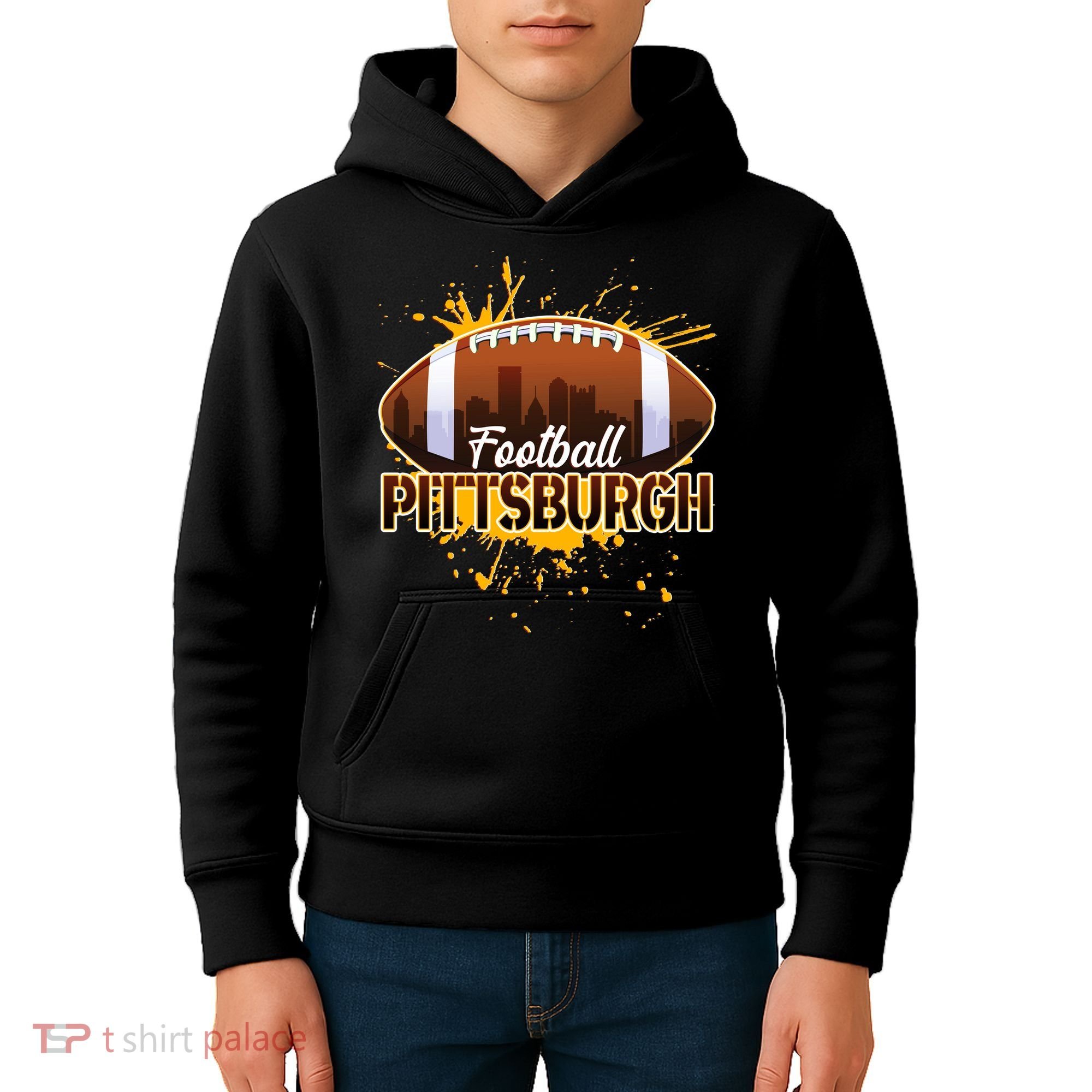 Pittsburgh Pennsylvania Skyline Football Fan  Kids Hoodie
