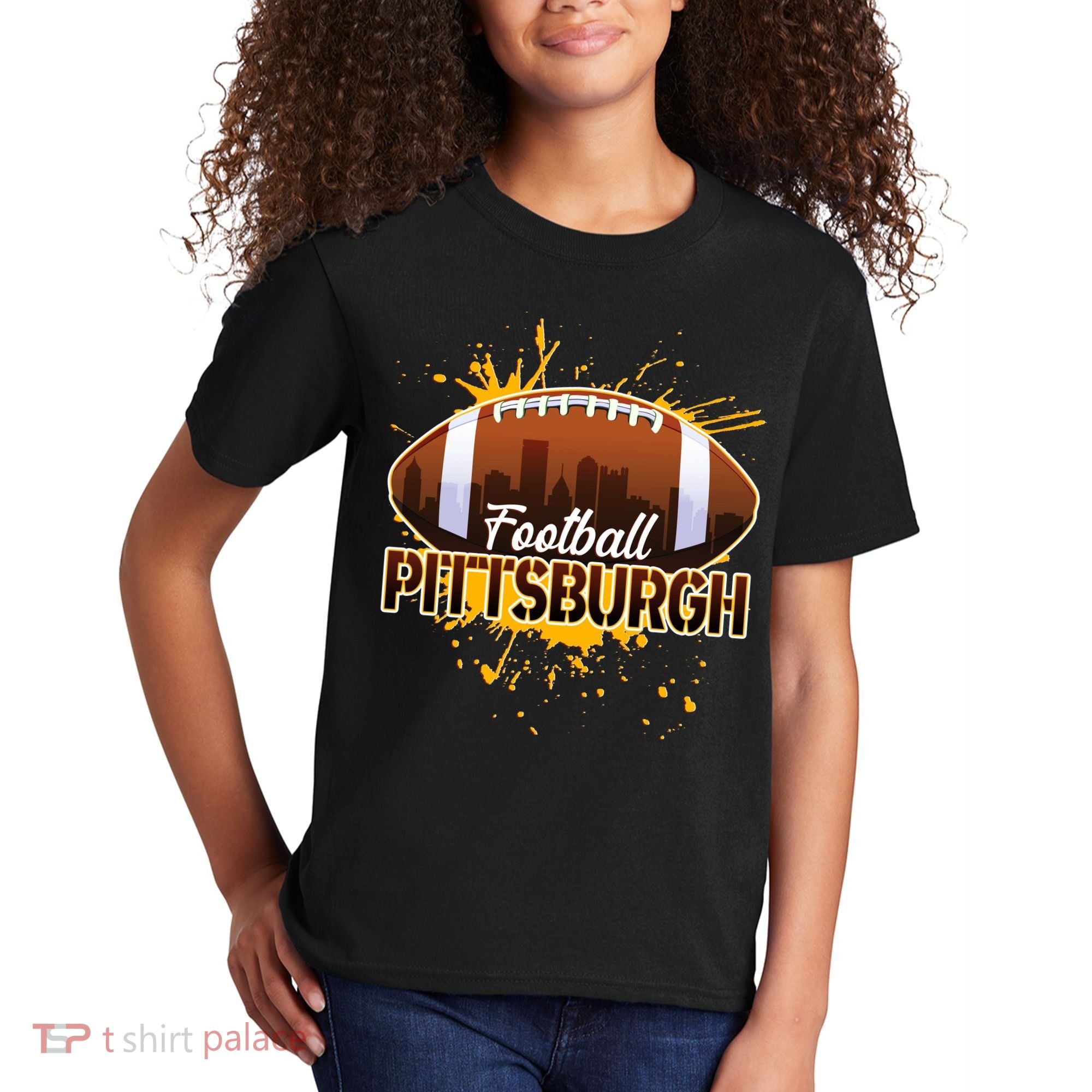 Pittsburgh Pennsylvania Skyline Football Fan  Kids T-Shirt