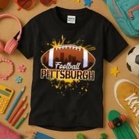 Pittsburgh Pennsylvania Skyline Football Fan  Kids T-Shirt thumb 3
