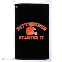 Pittsburgh Started It Football Golf Towel thumb 0