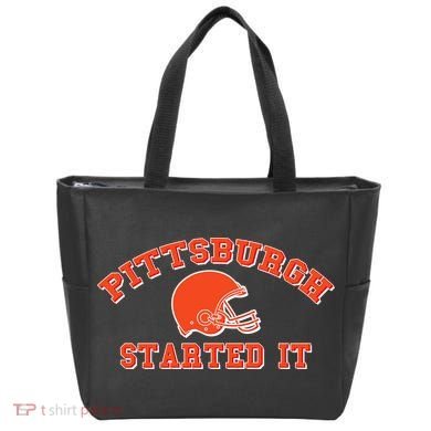 Pittsburgh Started It Football Tote Bag