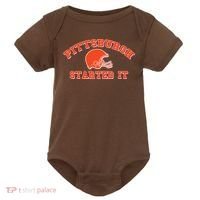 Pittsburgh Started It Football Baby Bodysuit thumb 0