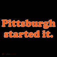 Pittsburgh Started It Funny Football Women's Hoodie thumb 2