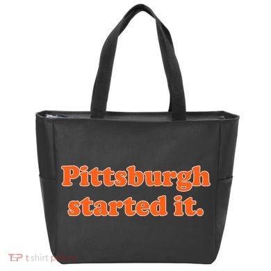 Pittsburgh Started It Funny Football Tote Bag