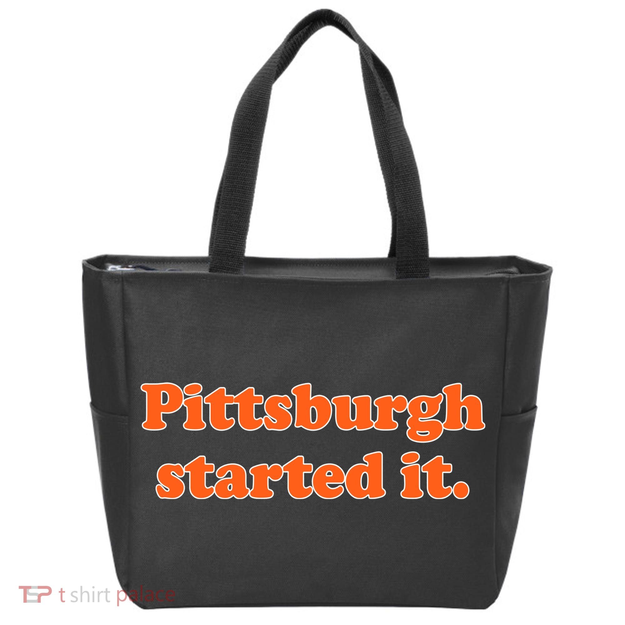 Pittsburgh Started It Funny Football Tote Bag
