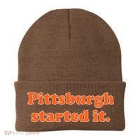 Pittsburgh Started It Funny Football Beanie thumb 0