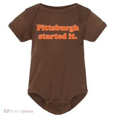 Pittsburgh Started It Funny Football Baby Bodysuit
