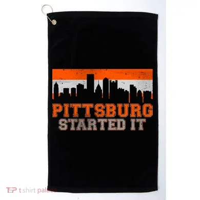 Pittsburgh Started It Skyline Golf Towel