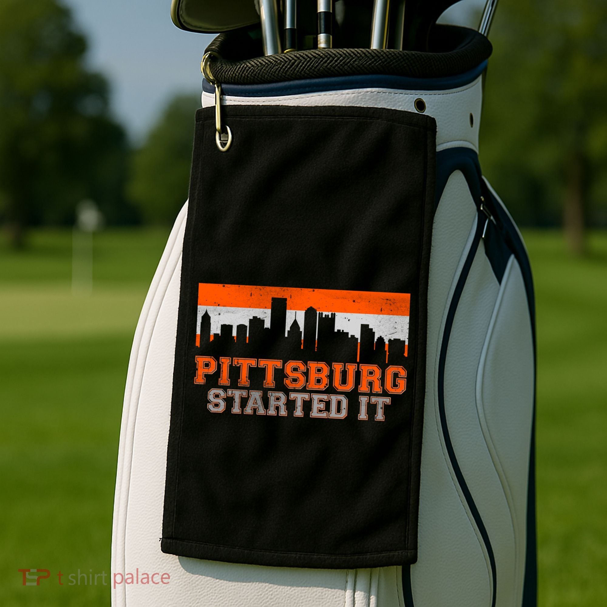 Pittsburgh Started It Skyline Golf Towel