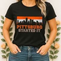 Pittsburgh Started It Skyline Women's T-Shirt thumb 2