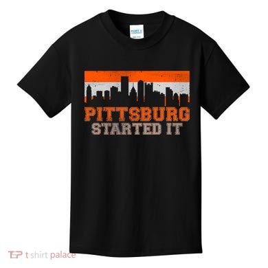 Pittsburgh Started It Skyline Kids T-Shirt
