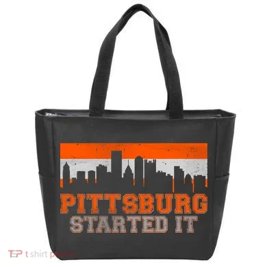 Pittsburgh Started It Skyline Tote Bag